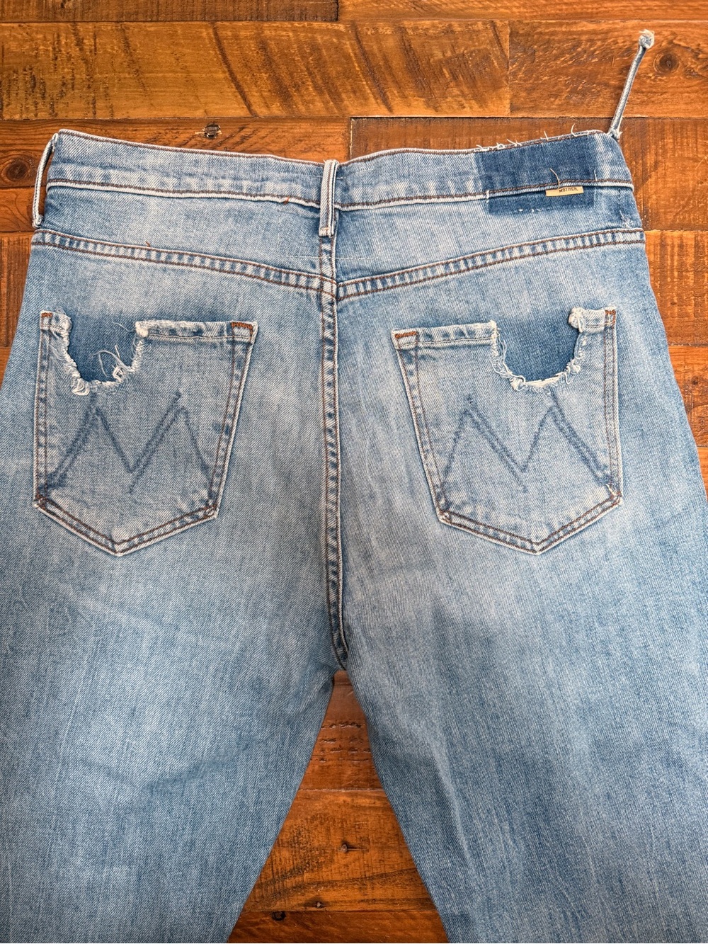 MOTHER The Inside Crop Step Fray Size 31 Modified Distressed Raw Hem Blue - Picture 9 of 12